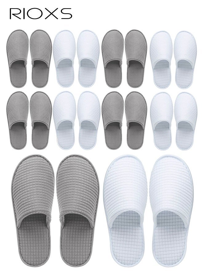 RIOXS 10 Pairs Spa Slippers, Unisex Men's Women's Half Slippers, Non Slip Disposable Slippers for Guest, Reusable Washable Indoor Home Slip-ons Flats for Women Men, Spa Slippers Guest Slippers for Hotel Wedding Party, House Slippers for Bathroom Bedroom, Travel Slides Slippers, Closed-toes Backless Slippers, Bulk Slippers for Family Guest Use - Image 1